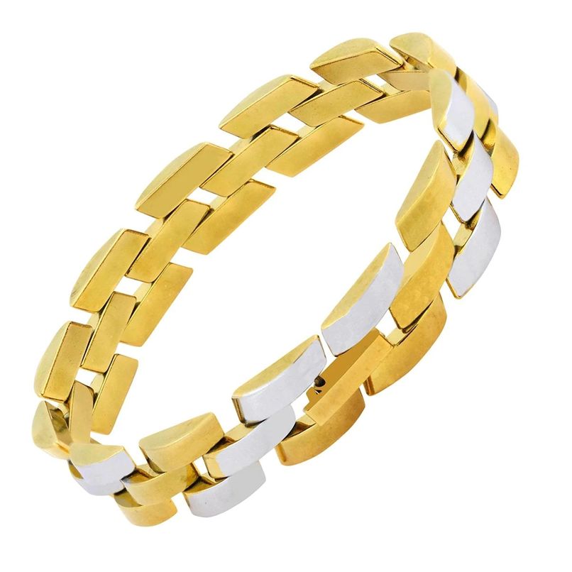 Distinguished Surgical Stainless Steel 18K Gold Rhodium Plated Bracelet for Men