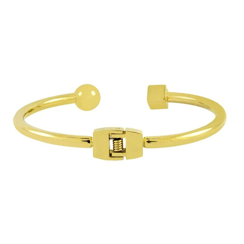 Exquisite Designer 18K Gold Stainless Steel Cuff Kada Bangle Bracelet for Elegant Women