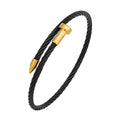 Men's Openable Cuff Kada Bracelet: Gold and Black, Crafted from 316L Stainless Steel