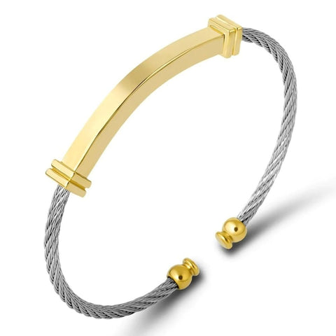 Premium Quality Stainless Steel Gold Plated Fashion Bracelet Bangle for Men & Women