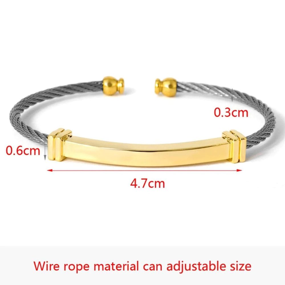 Premium Quality Stainless Steel Gold Plated Fashion Bracelet Bangle for Men & Women
