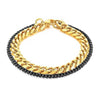 Double Layered Curb Chain Bracelet: Black Gold, Made of 316L Stainless Steel for Men