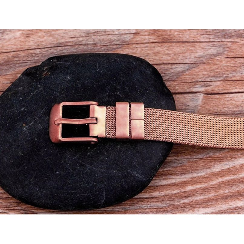 18K Gold Stainless Steel Bracelet: Watch Strap Mesh Belt Buckle for Women