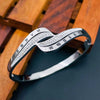 Wave Roman numbers American Diamonds Stainless Steel Openable Bangle Kada for Women