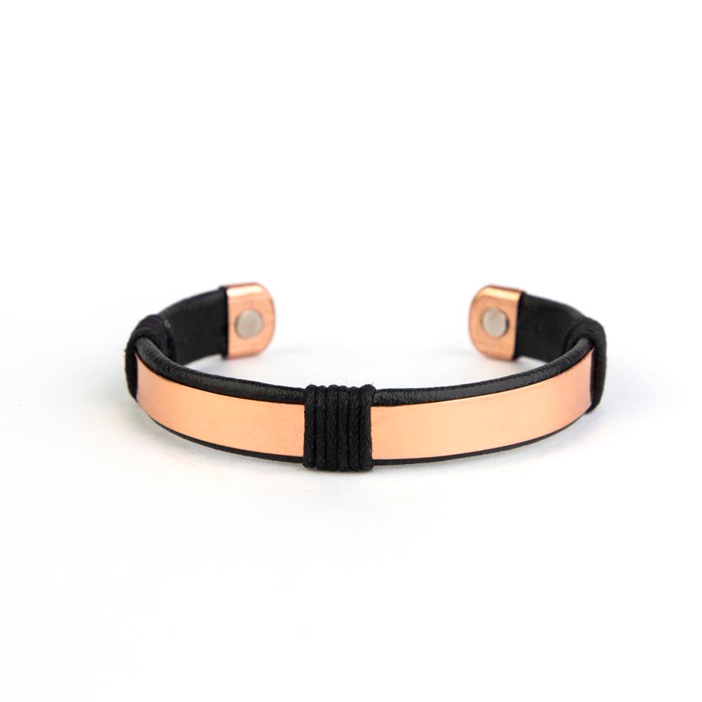 Trendy artificial leather copper strip bracelet for Women & Men
