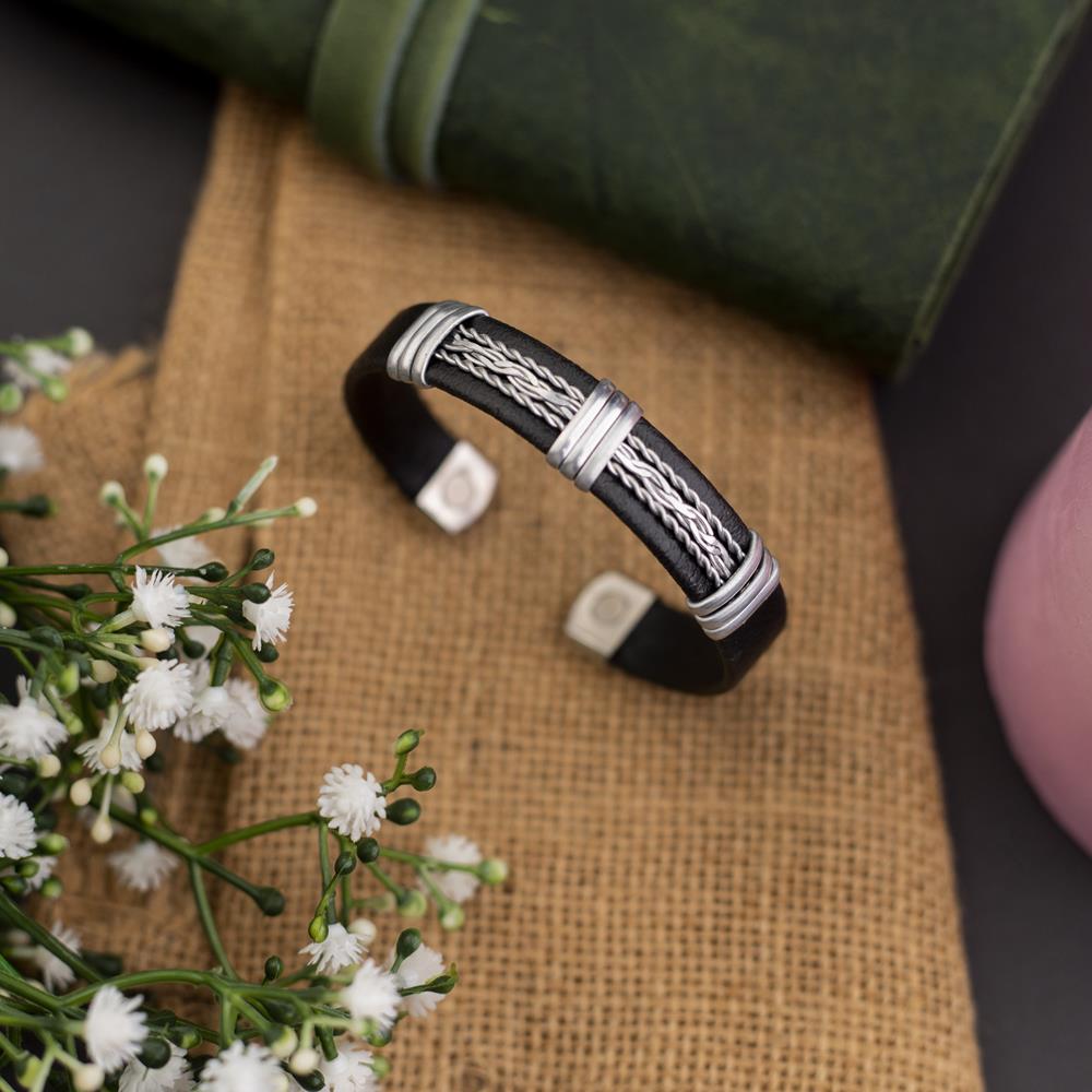 Trendy artificial leather copper strip bracelet for Women & Men