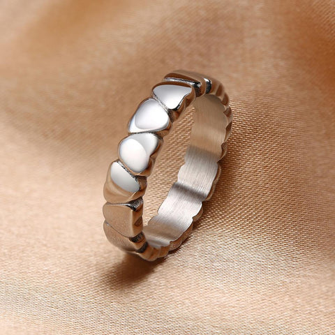 High Quality Fashion Waterproof Stainless Steel 18K Gold Small Heart Ring