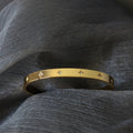 Premium Quality 18K Gold Plated Stainless Steel Sparkly North CZ Star Cuff Bracelet