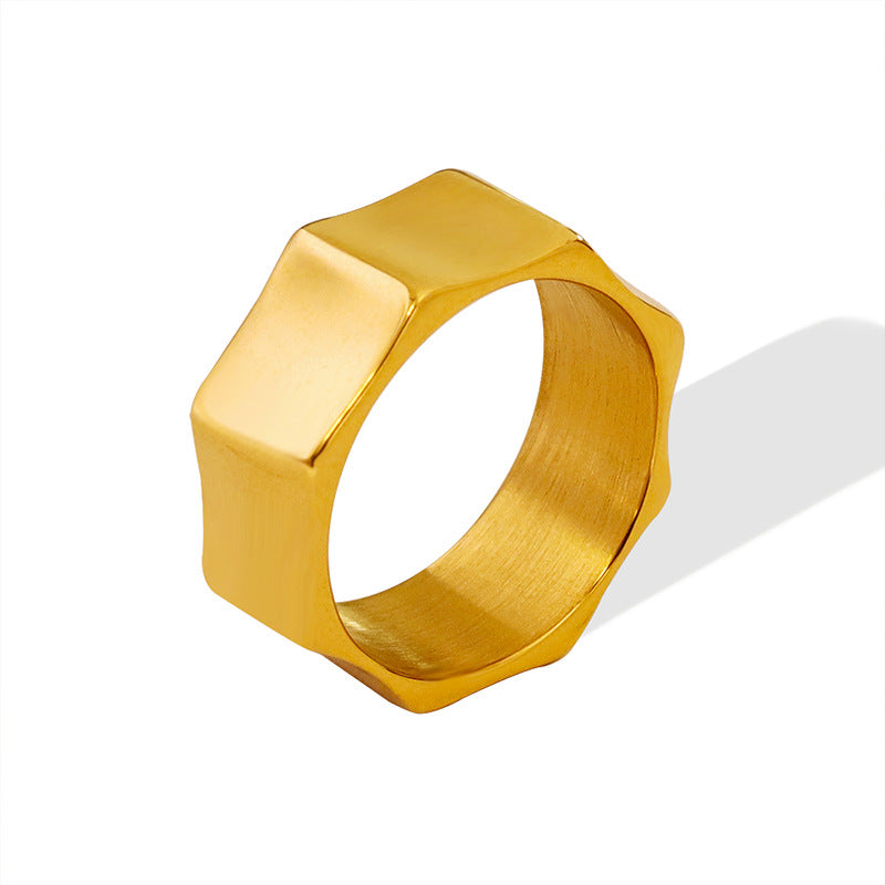 Fashion Ring 18k Gold Plated Octagon Ring for men and women