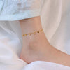 Premium Quality Waterproof 18k Gold Plated Stainless Steel Small Coin Disc Charm Anklet