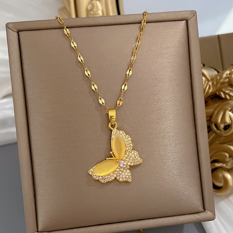 Premium Quality Stainless Steel Butterfly Design Necklace for Women