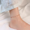 Premium Quality Waterproof 18k Gold Plated Stainless Steel Small Coin Disc Charm Anklet