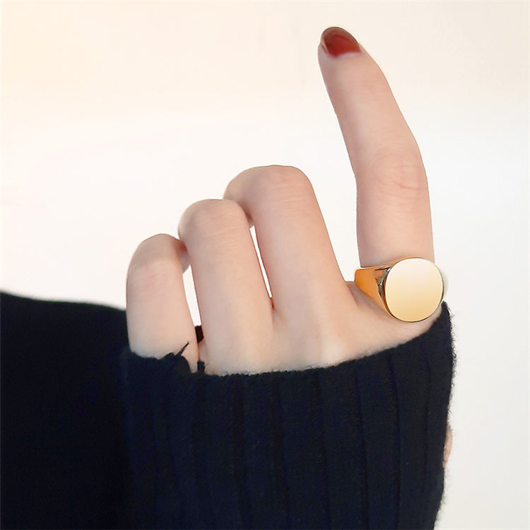 High Quality 18K Gold Plated Stainless Steel Signet Rings for Men & Women