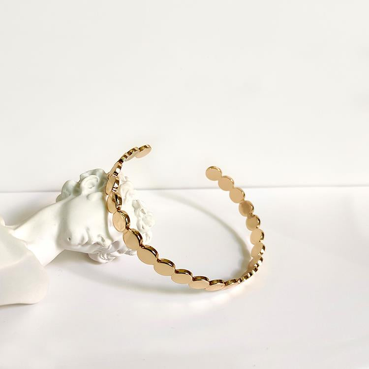 Gold Plated Creative Design Matt Finish Cuff Bracelet for Women
