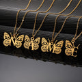 Premium Quality Gold Plated Butterfly Pattern Letter Necklace personalized pendant chain