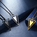 Gold Plated Triangle Shape Pendant Chain with Personalized Text for Men and Women