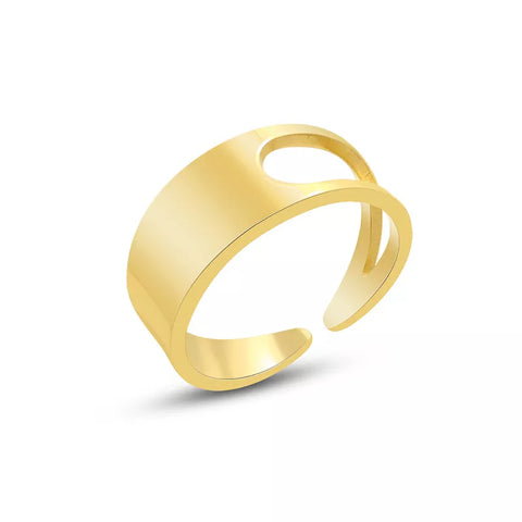 Fashion Ring 18k Gold Plated Women's Open Cuff Ring