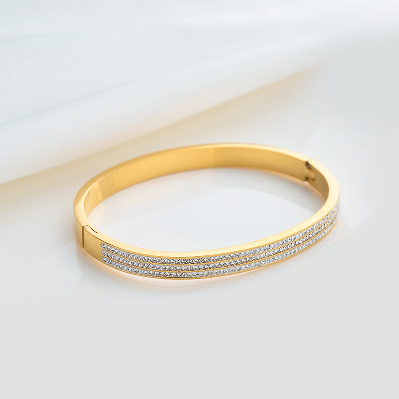 Premium Quality Gold plated Stainless Steel crystal bangles for Women