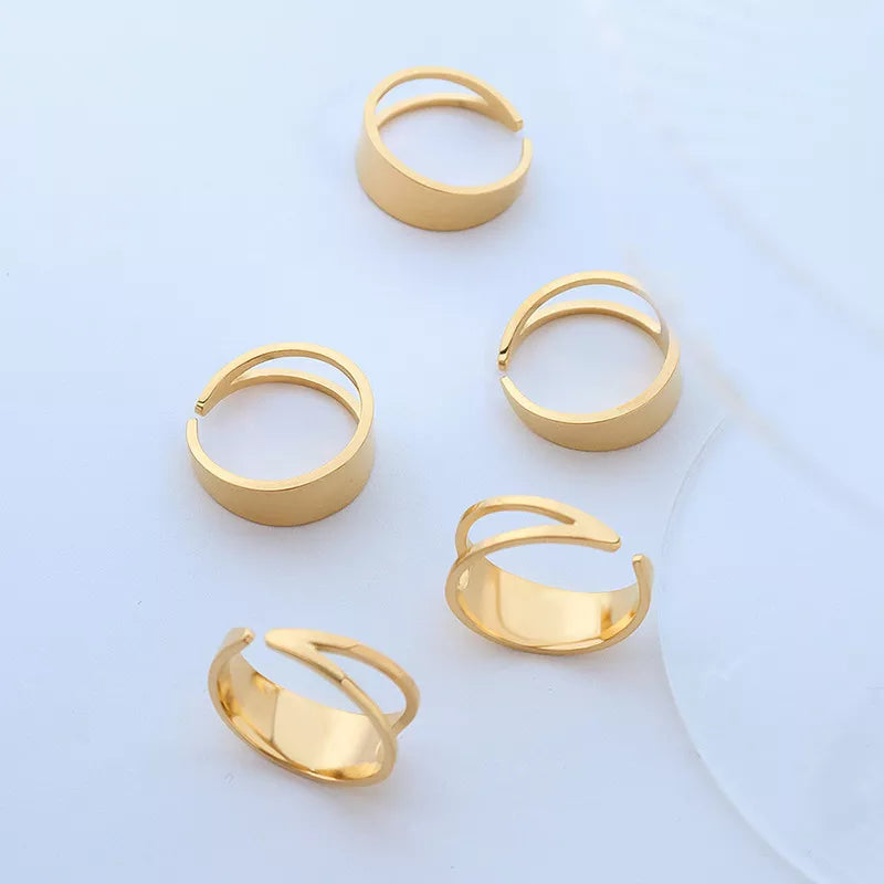 Fashion Ring 18k Gold Plated Women's Open Cuff Ring