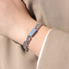 Cuban Chain Bracelet for Women with Personalized Text Gold Plated Stainless Steel Material