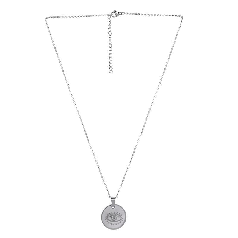 Premium Quality Evil Eye Design Pendant Stainless Steel Necklace  for Women and Men