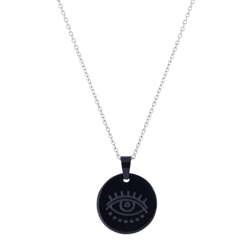 Premium Quality Evil Eye Design Pendant Stainless Steel Necklace  for Women and Men