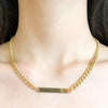 Mini Cuban Chain Custom Name Minimalist 18k Gold Plated Stainless Steel link Horizontal Necklace