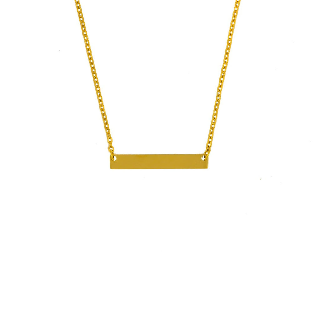 Gold Color Rectangle Shape Pendant Chains with Personal Text
