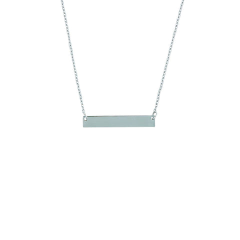 Silver Color Rectangle Shape Pendant Chains with Personal Text