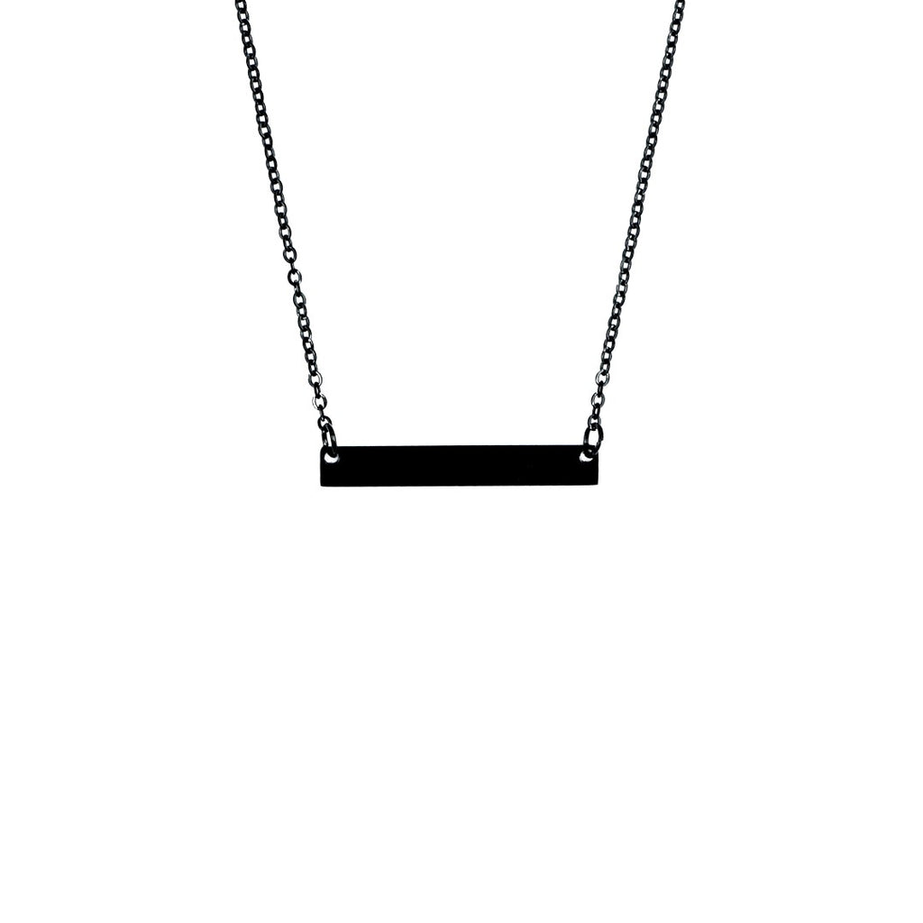 Black Color Rectangle Shape Pendant Chains with Personal Text