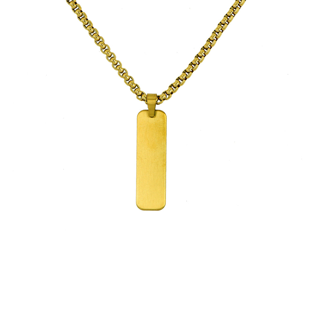 l Shape pendant Chain for Men -  Gold Color