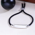 Simple Black Rope with Gold plated Name plate with personalization Bracelet for Kids, women & Men