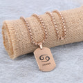 Zodiac Sign Pendant Chain - Rose Gold Color