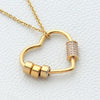 3 beads Personalized Heart Shaped Pendant Necklace Gold Plated With Zircon Charm for Women