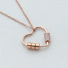 3 beads Personalized Heart Shaped Pendant Necklace Gold Plated With Zircon Charm for Women