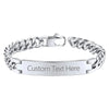 Personalized Stainless Steel ID Chain Bracelet for Men - Custom Engraved Letter Name Jewelry