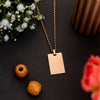High Quality Rectangle Shape Name Plate Pendant Rolo chain neck piece for Men and Women