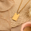 High Quality Rectangle Shape Name Plate Pendant Rolo chain neck piece for Men and Women