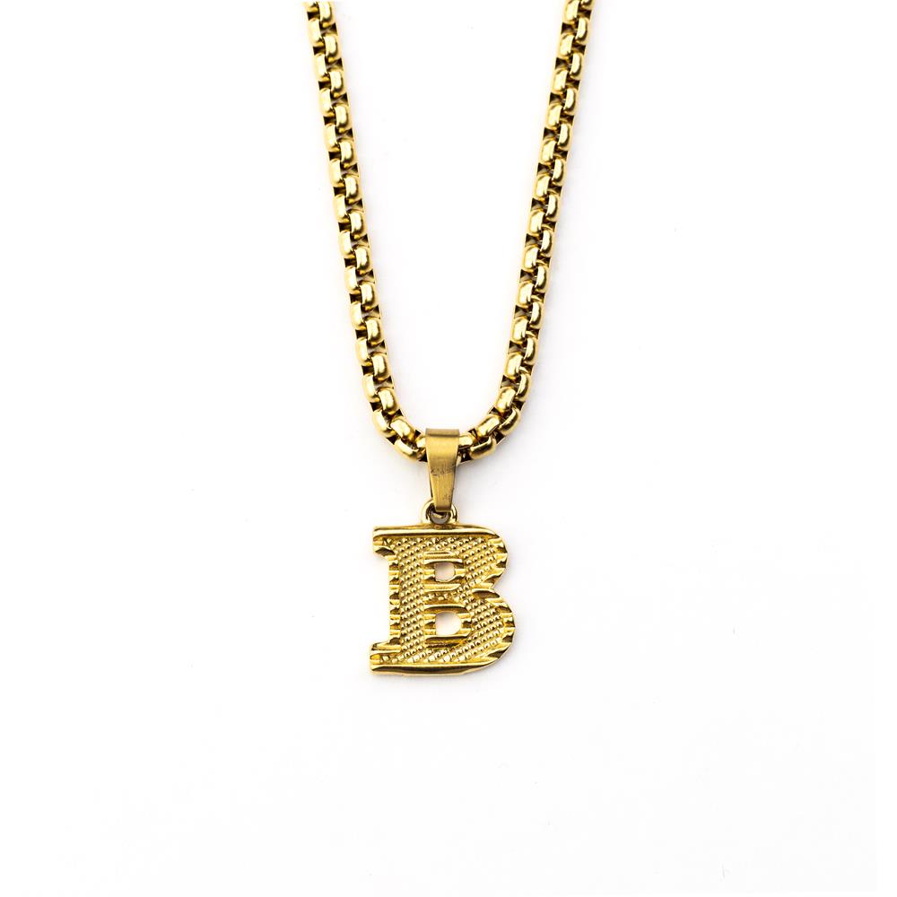 Trendy Alphabet Letter Pendant Heavy Chain Necklace for Women & Men