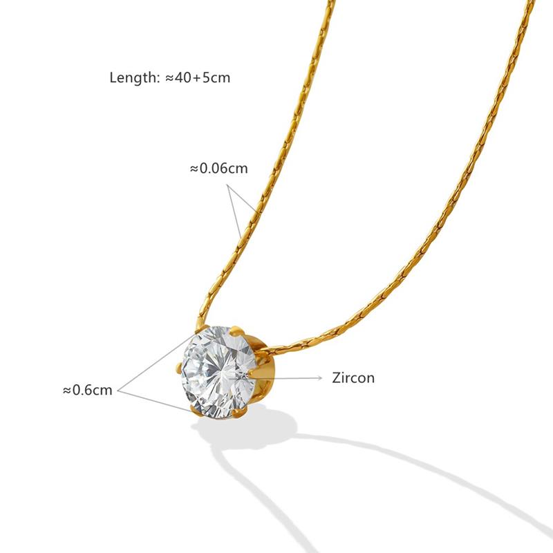 Gold Plated Romantic Zircon Stainless Steel Necklace for Women