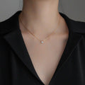 Gold Plated Romantic Zircon Stainless Steel Necklace for Women