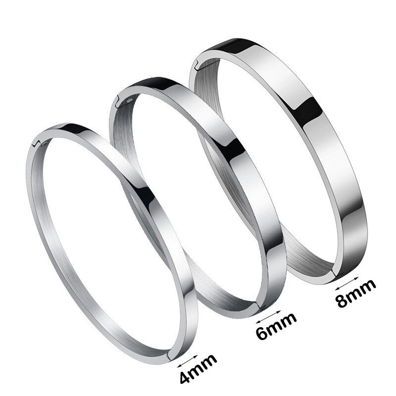 555Jewelry Delicate Stainless Steel Cubic Zirconia Cuff Hinged Bangle Bracelets for Women, Silver 555Jewelry Delicate Stainless Steel Cubic Zirconia Cuff Hinged Bangle Bracelets for Women, Silver