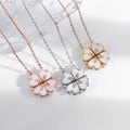 Creative Heart Four Leaf Clover Magnetic with Zircon Pendant Stainless Steel Material Necklace For Women and Girls