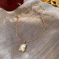 Fashion Metallic Statement Irregular Shell Geometric Long Pendant Necklace For Women Baroque Palace Style