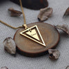Gold Plated Triangle Shape Pendant Chain with Personalized Text for Men and Women