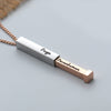Gold Plated Secret Custom Name Bar Pendant Chain - Unisex