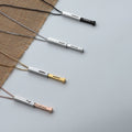 Gold Plated Secret Custom Name Bar Pendant Chain - Unisex
