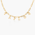 Gold Plated Personalized Stainless Steel Letters Link Rory Chain Necklace