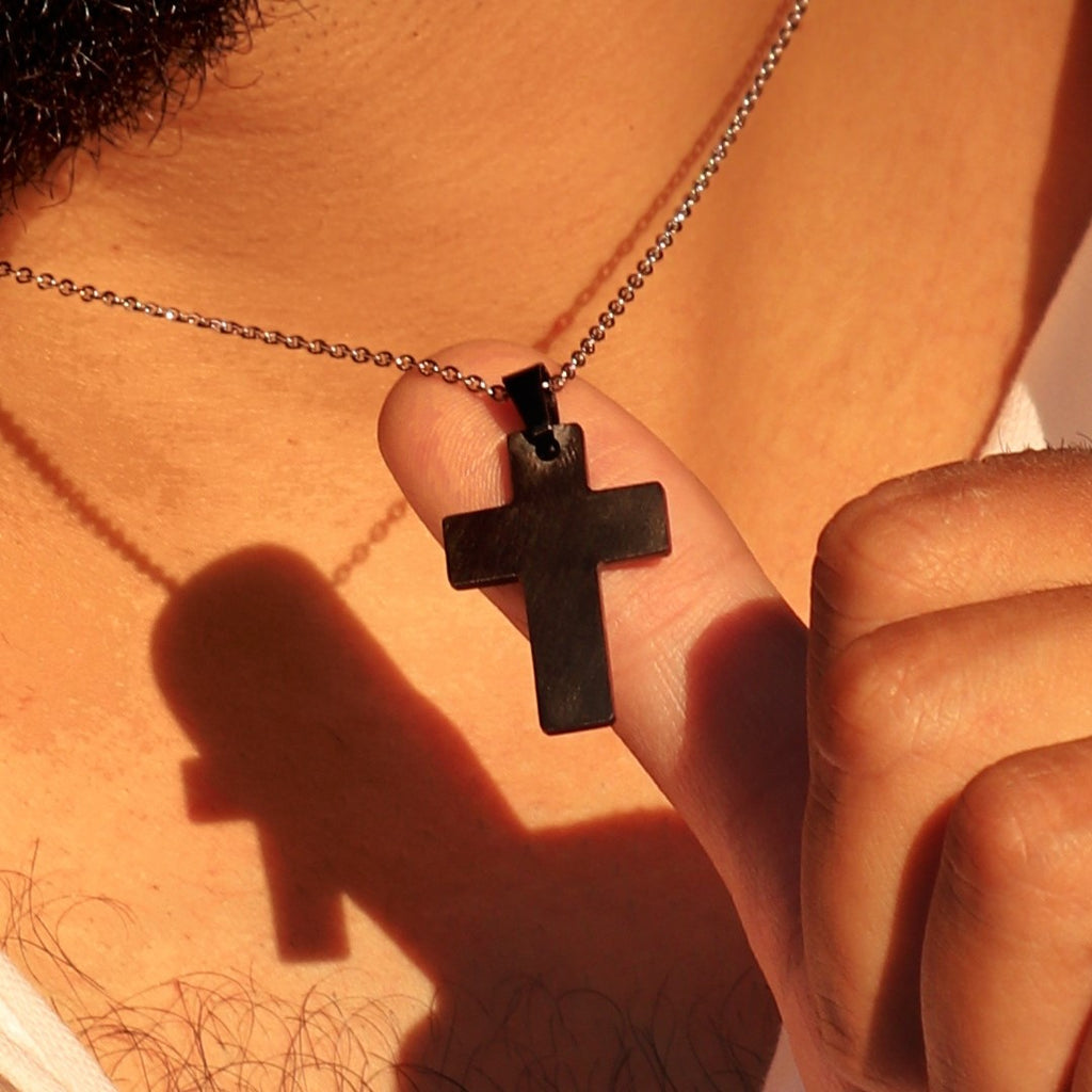 Cross pendant chain for male and female - Black Color