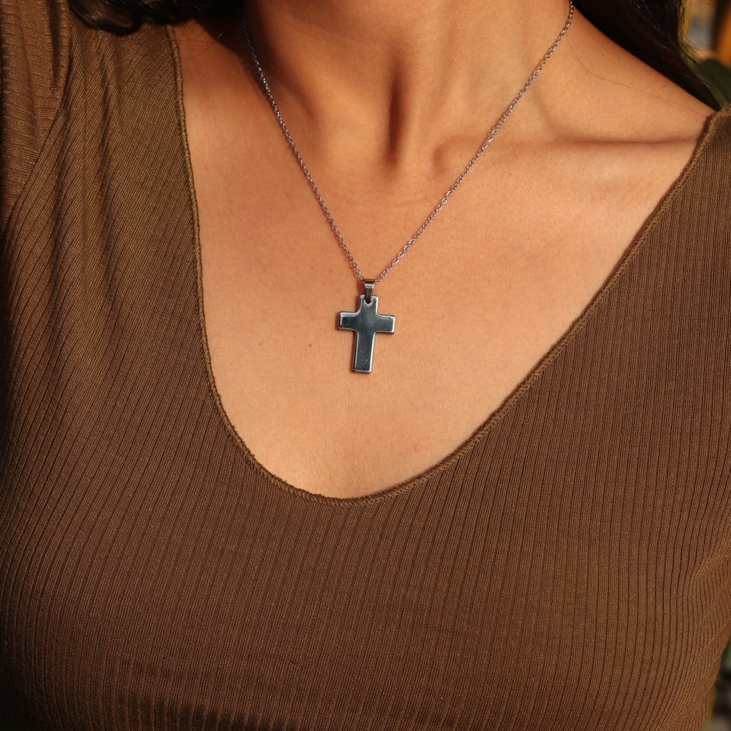 Cross pendant chain for male and female - Silver Color